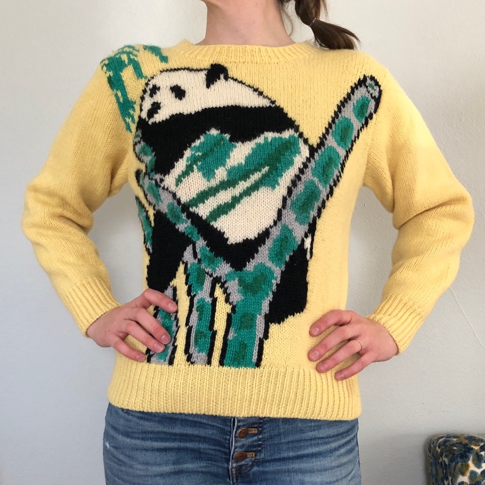 Vintage Lands’ End Wool Panda Sweater